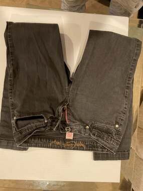 Candie's Women's Grey Skinny Jeans with Studded Snap Ankle Detail Size 7